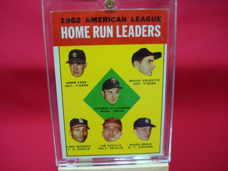 1963 Topps AL Home Run Leaders Baseball Card