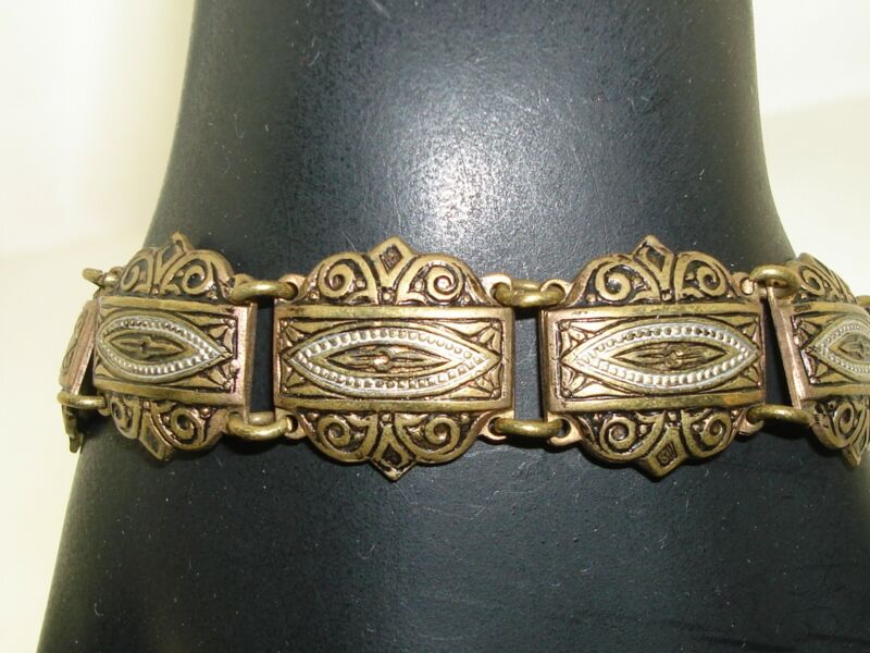 Vintage 1960s Siam enamel bracelet with black and white design
