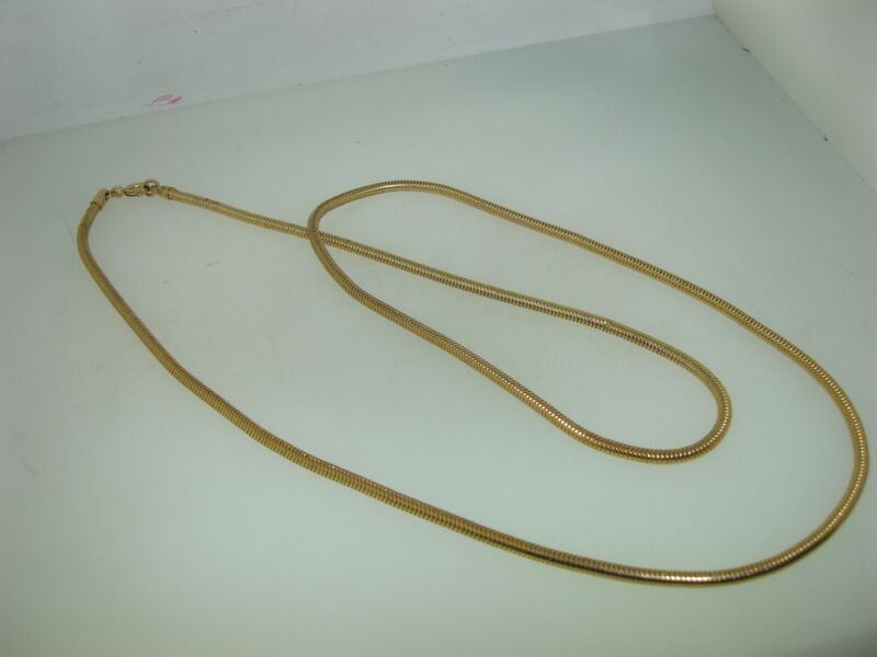 Vintage gold-tone snake chain necklace, 24 inches long