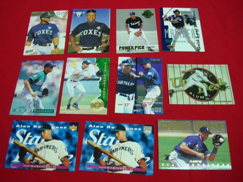 Alex Rodriguez rookie, minor league, and second-year baseball cards