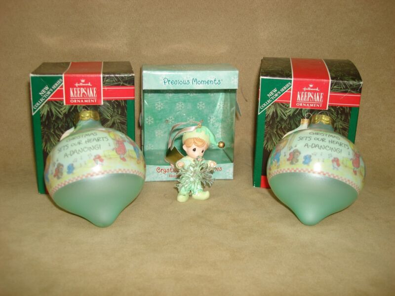 Vintage Hallmark Betsy's Country Christmas Ornaments & Precious Moments Set