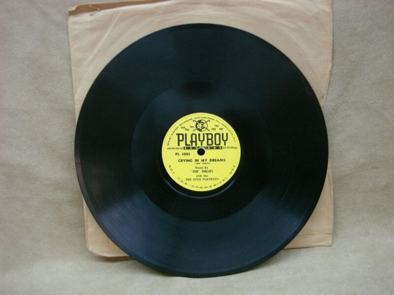 Vintage 78 RPM record of 'Crying In My Dreams' by Dub Phillips & The Dixie Playboys on Playboy Records
