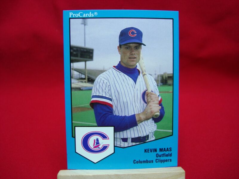 1989 ProCards of Kevin Maas playing for the Columbus Clippers, factory overruns in excellent condition
