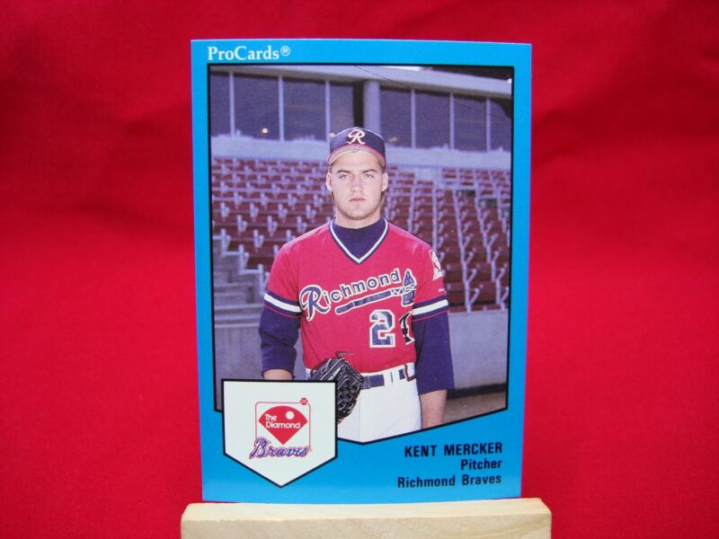 Collection of 1989 ProCards Minor League Baseball cards featuring Richmond Braves player Kent Mercker (#835).