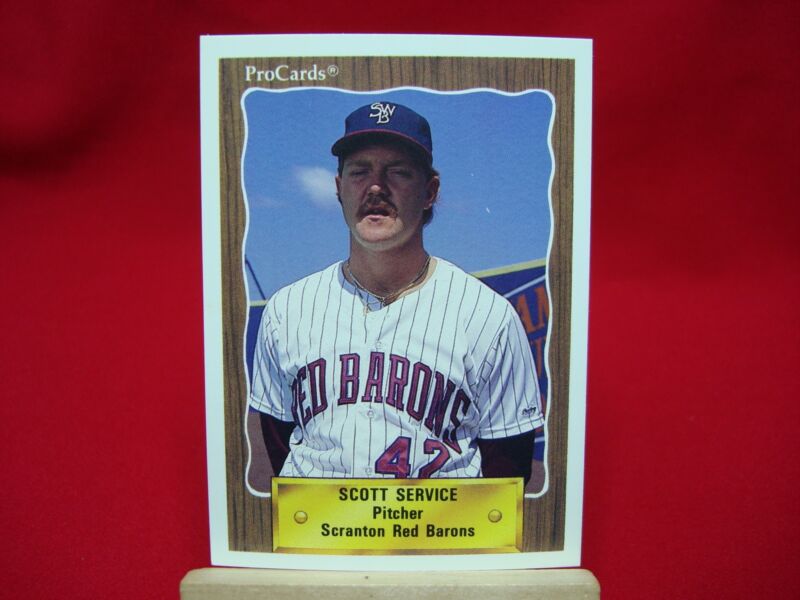 Collection of over 80 factory overrun 1990 Scranton Red Barons Scott Service ProCards minor league baseball cards