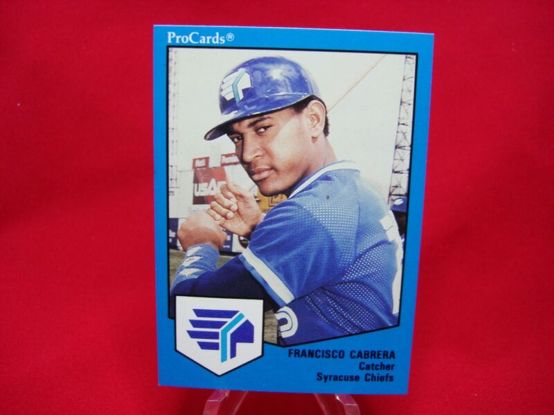 Graded 1989 ProCards Syracuse Chiefs minor league baseball cards featuring Francisco Cabrera #791