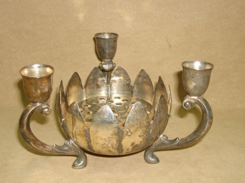 Vintage Leonard Silver Plate Lotus Centerpiece