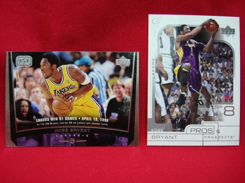 Kobe Bryant Upper Deck basketball cards from his rookie year and later career