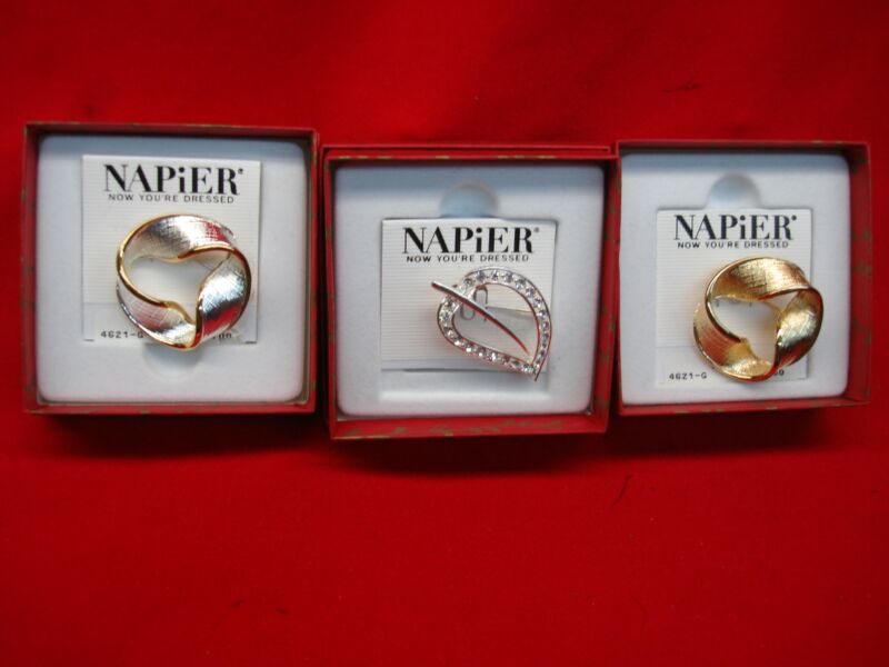 Vintage Napier fashion pins set of 3 in pristine condition
