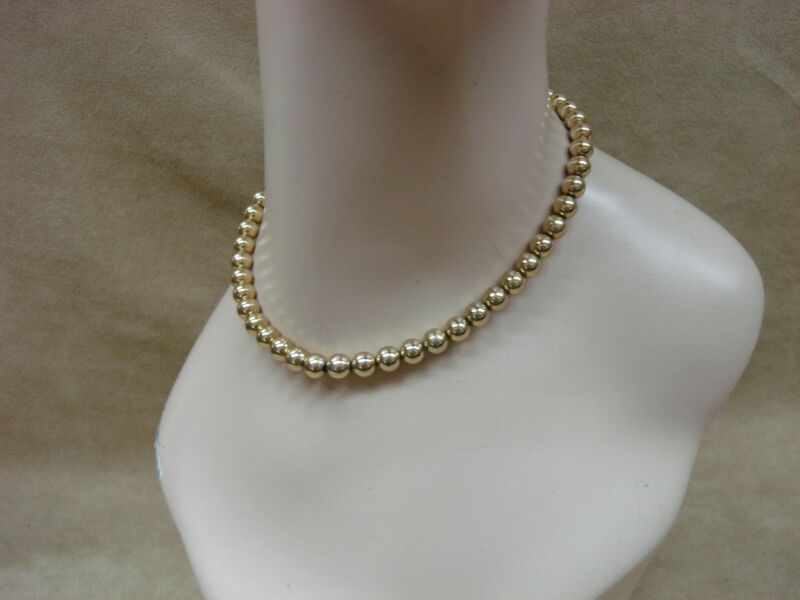 Vintage Monet gold bead choker necklace