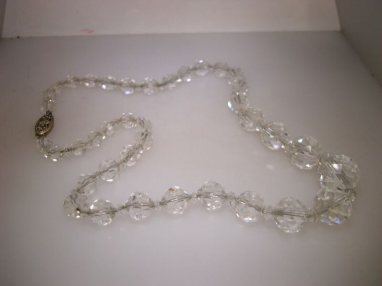 Antique gold-filled rock crystal choker necklace