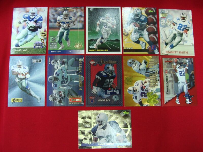 Vintage Emmitt Smith Dallas Cowboys Football Card Collection