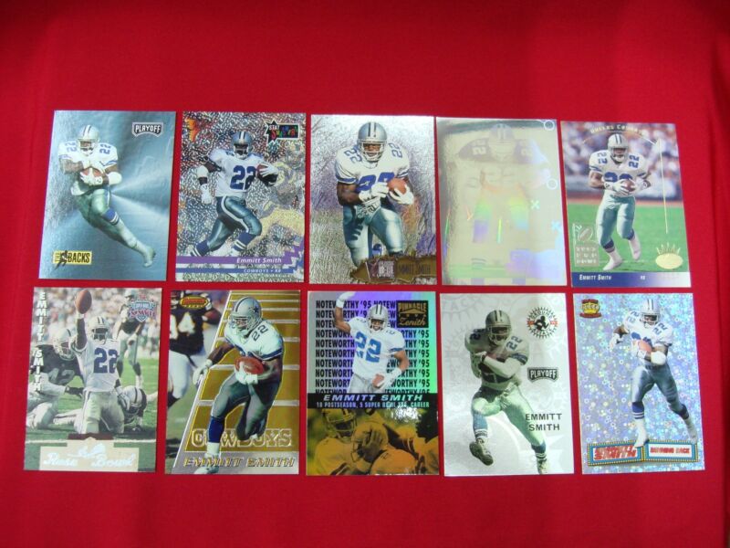 Vintage Emmitt Smith Dallas Cowboys Football Card Collection