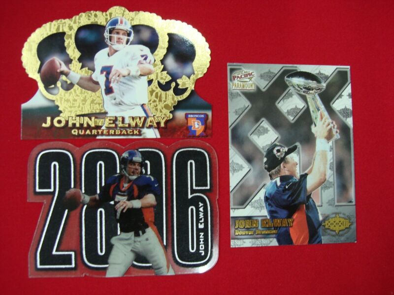 John Elway Football Cards - Denver Broncos Set of 3