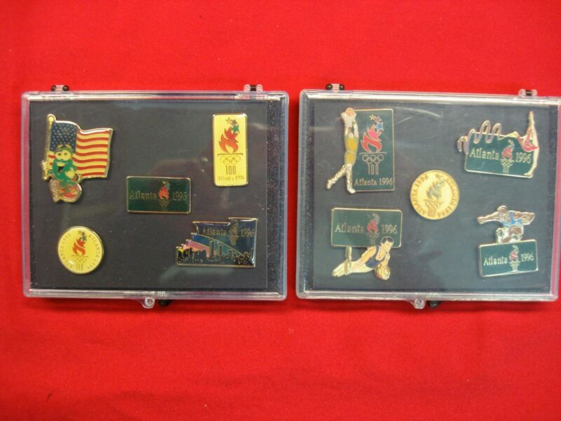 Set of 10 rare 1996 Atlanta Olympics enamel pins in excellent condition