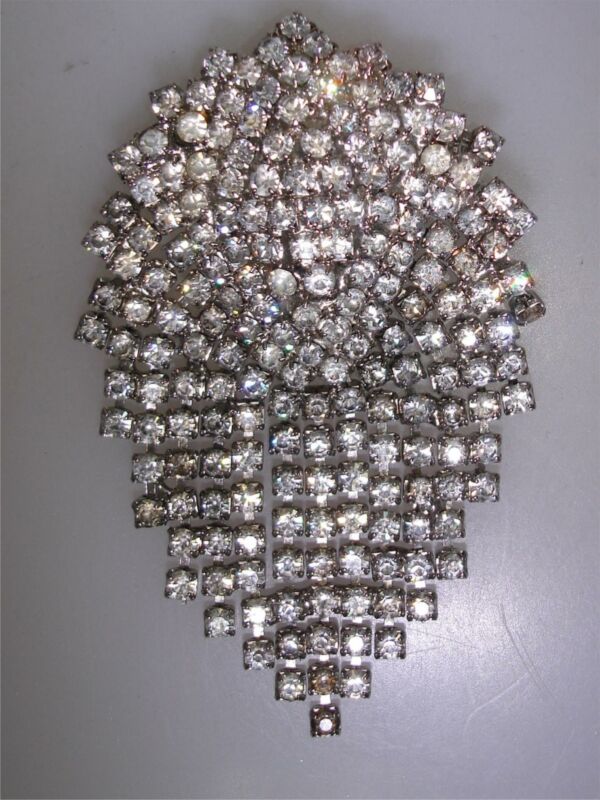 Vintage 1970s rhinestone waterfall brooch