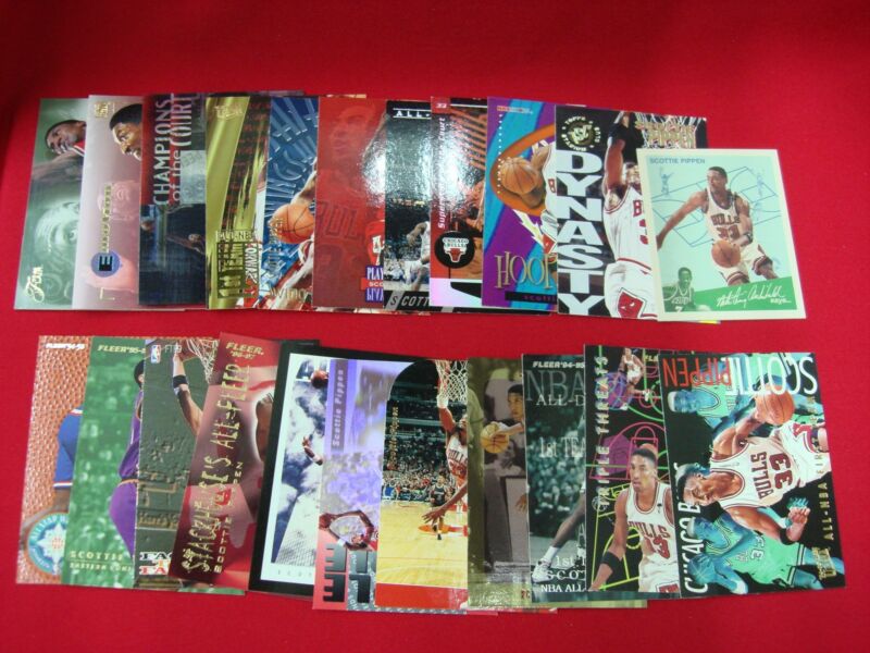 22-card Scottie Pippen card lot featuring inserts and cards from the Last Dance era