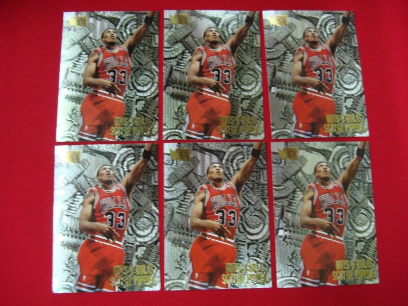 Lot of 6 Scottie Pippen 1995-96 Fleer Metal Nuts & Bolts Insert Cards
