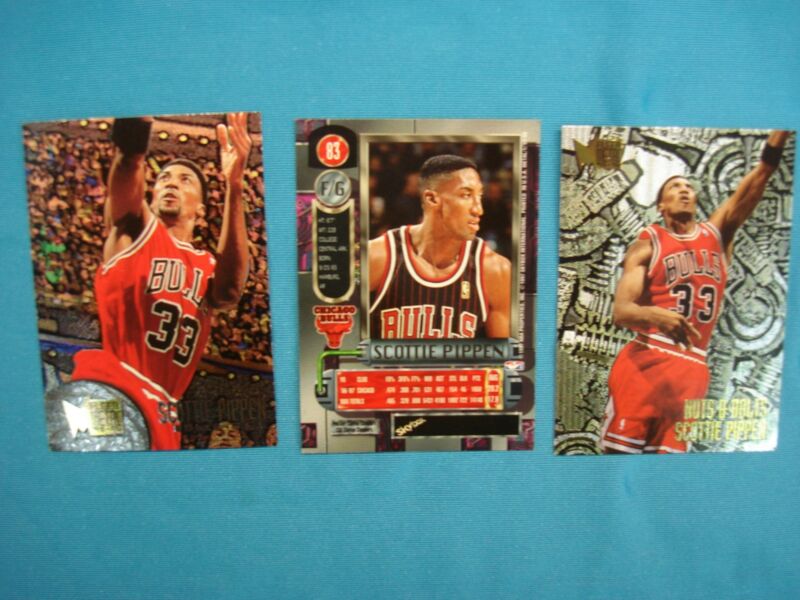 Scott Pippen Metal Universe trading cards, Fleer #15, #216, and #83