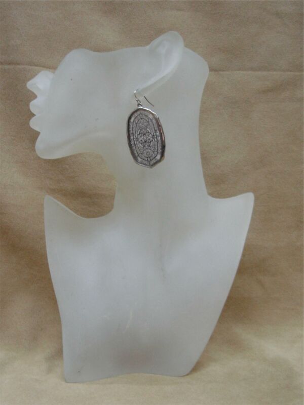 Large silver filigree dangle earrings