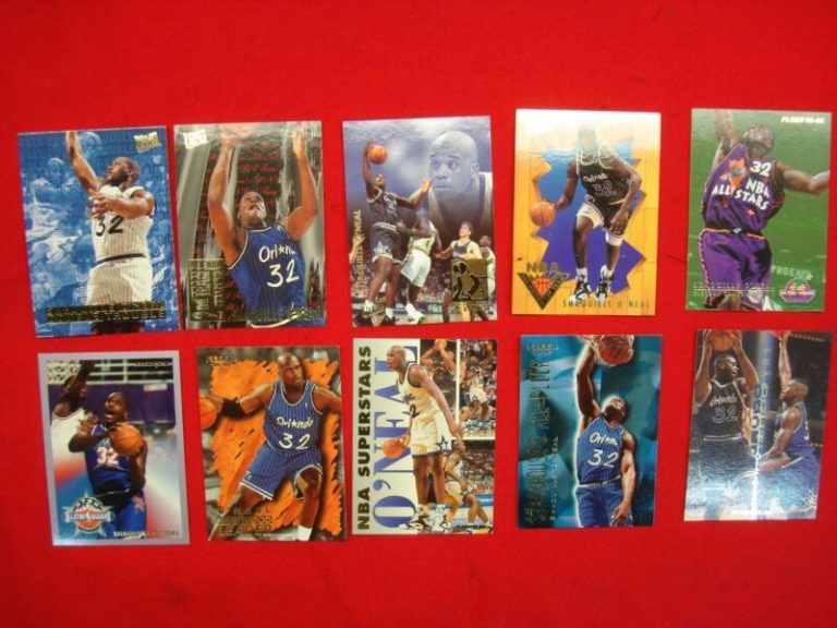 Lot of 10 rare Shaquille O'Neal Fleer insert basketball cards
