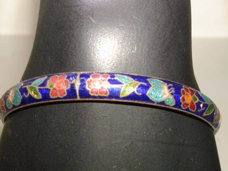 Vintage Cloisonné Enamel Bangle Bracelet