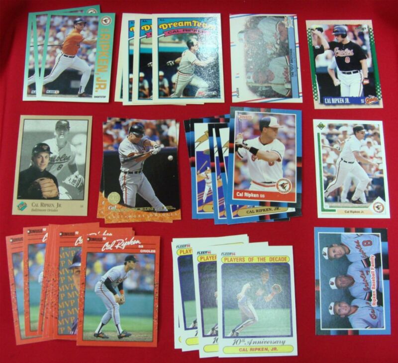 Vintage Cal Ripken Jr. baseball cards, late 1980s/early 1990s