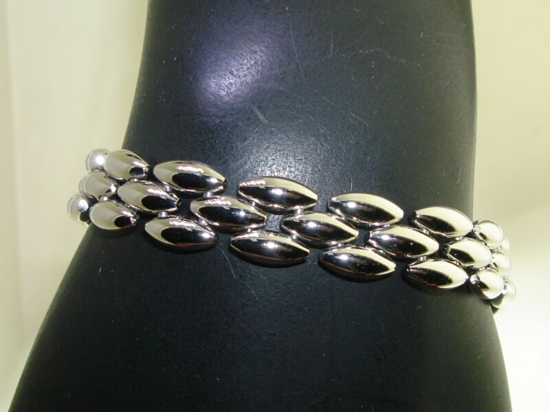 Vintage 1970s Trifari Silver Fancy Link Bracelet - Mint Condition