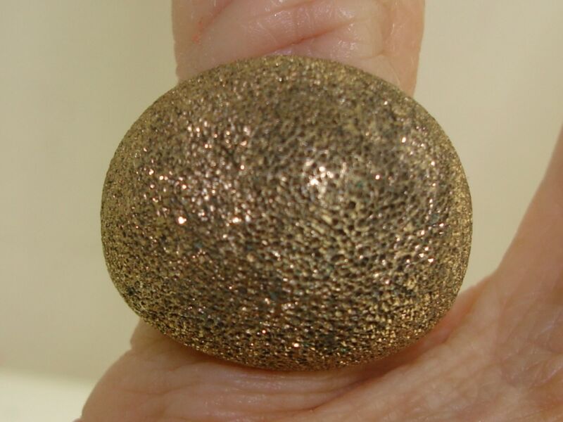 Vintage 1970s Les Bernard Gold Washed Sterling Silver Dome Ring (Size 5.5)