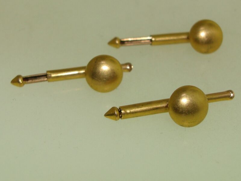 Vintage gold-washed shirt studs, set of three