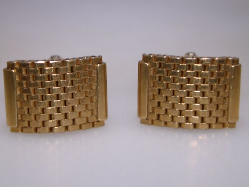 Vintage 1940s 12K Gold Filled Patterned Cufflinks
