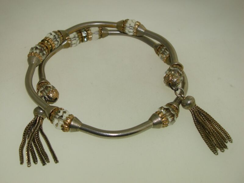 Vintage 1970s Crystal & Rhinestone Fringe Bracelet