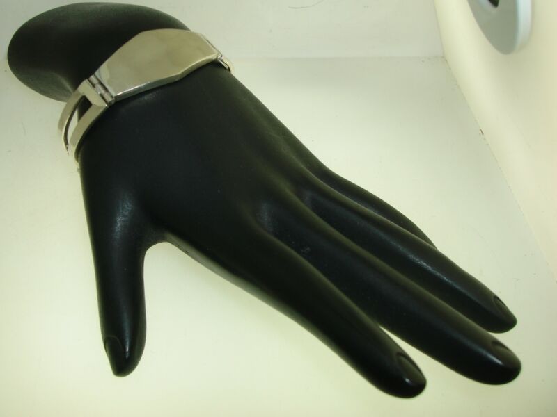 Heavy Sterling Silver Buckle Bracelet (43.6 Grams) - 925, Adjustable 6-6.5