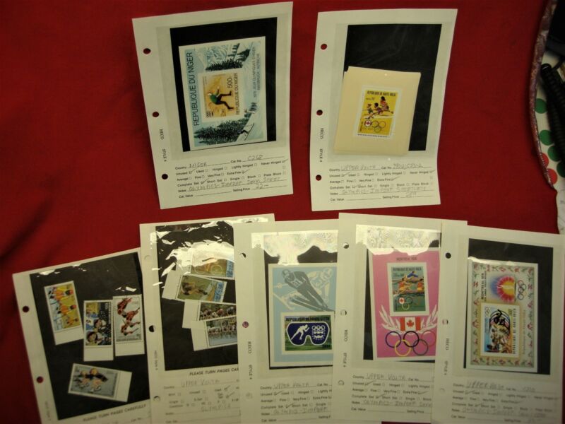 Vintage Olympic stamps from the 1976 and 1980 Summer and Winter Olympics