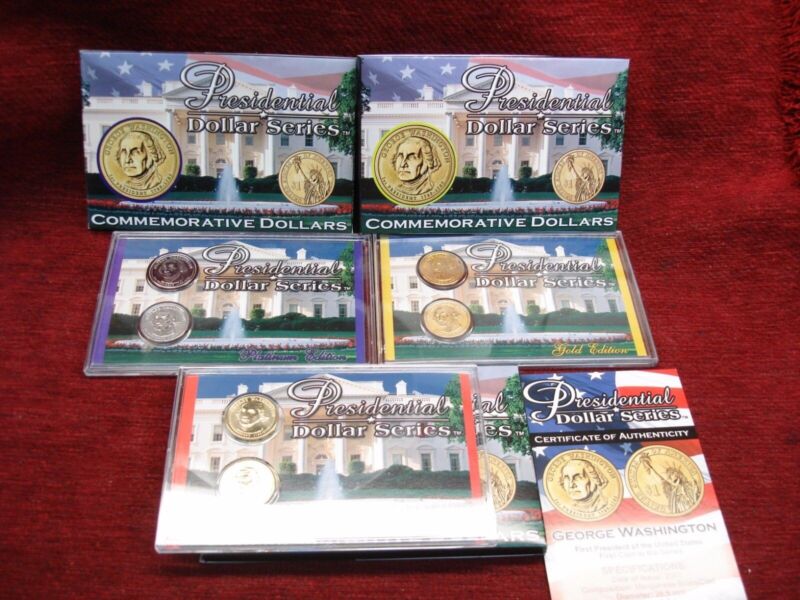2007 Presidential Dollar Series - P&D Mint Uncirculated & Plated Set (Platinum, Gold)