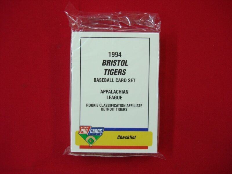 1994 Fleer ProCards Bristol Tigers Minor League Baseball Team Set