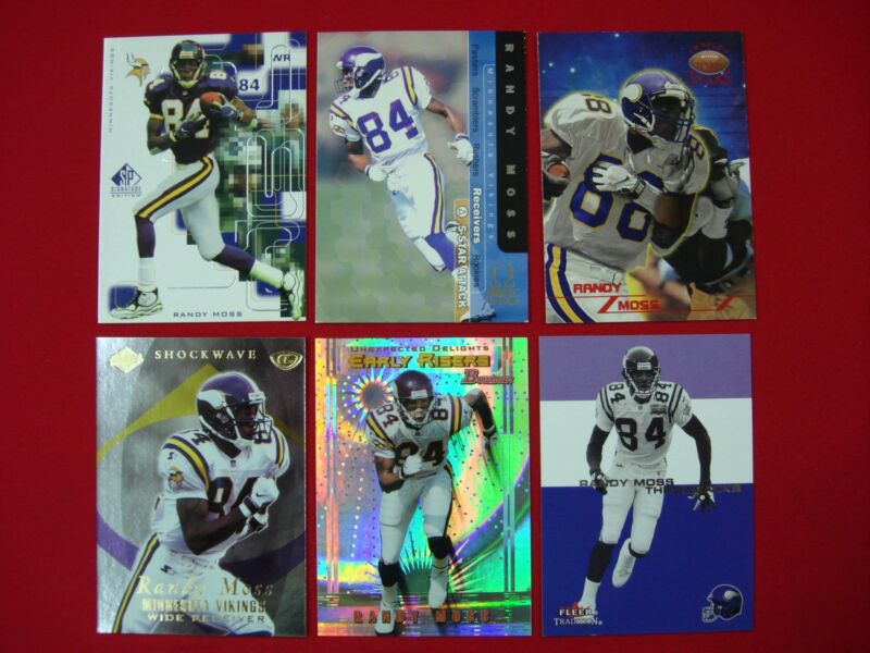 Randy Moss Minnesota Vikings insert card lot featuring Topps Stars and Bowman Unexpected Delights cards
