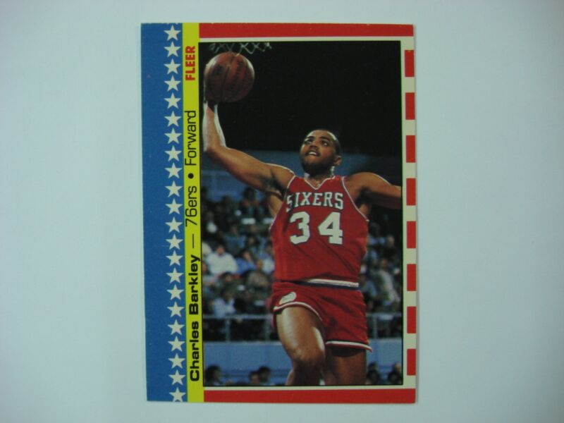 1987-88 Fleer Charles Barkley Sticker Card #6 Philadelphia 76ers PSA Graded