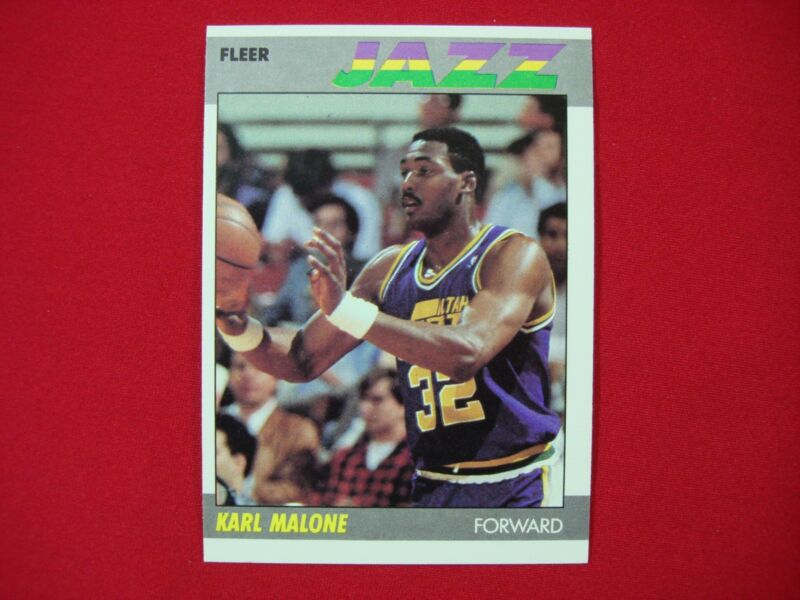 1987-88 Fleer Karl Malone Utah Jazz Rookie Card #68 - PSA Graded