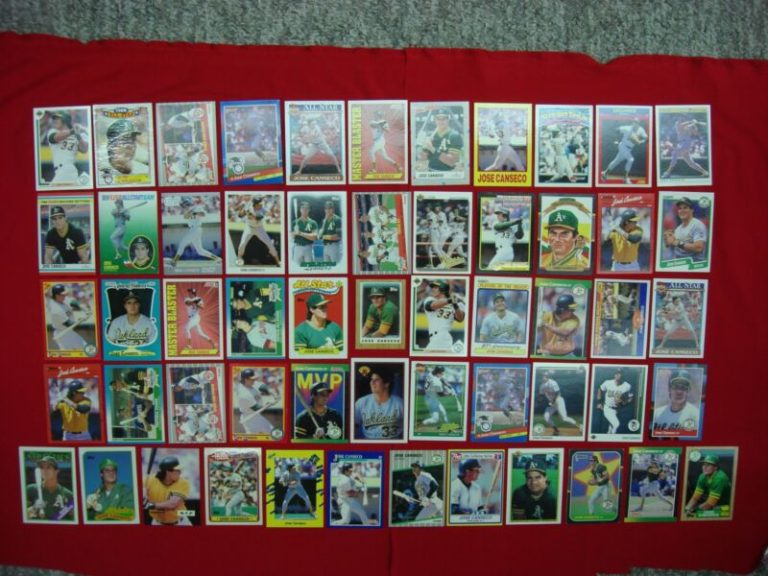 Jose Canseco Baseball Card Collection - 56 Unique Cards (Various Grades)