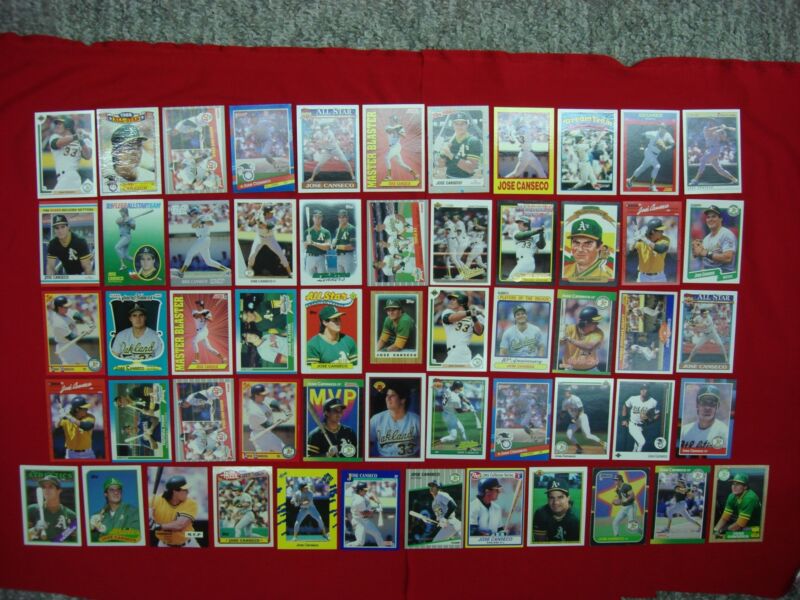 Jose Canseco Baseball Card Collection - 56 Unique Cards (Various Grades)