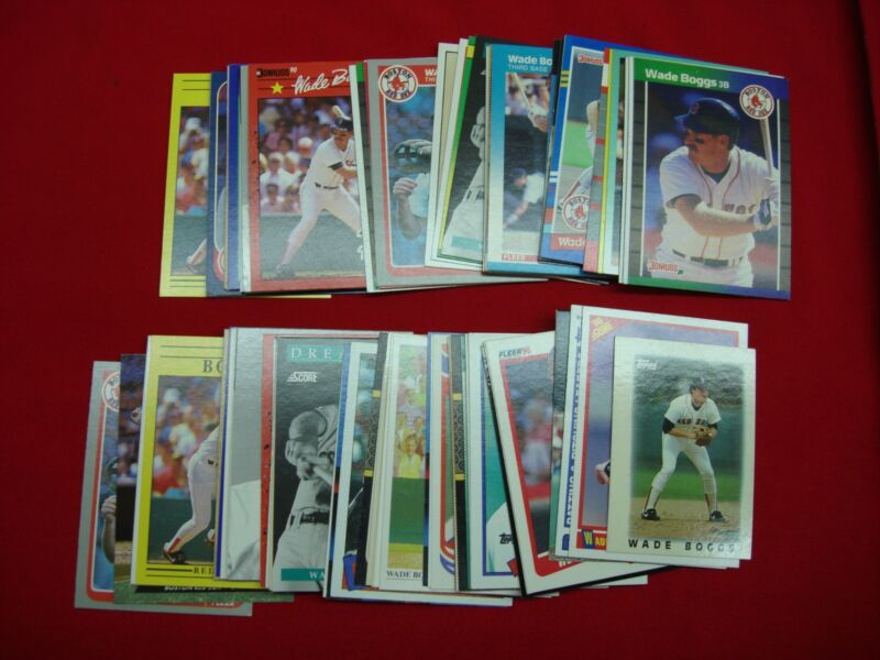 Collection of 78 rare and collectible Wade Boggs Boston Red Sox baseball cards