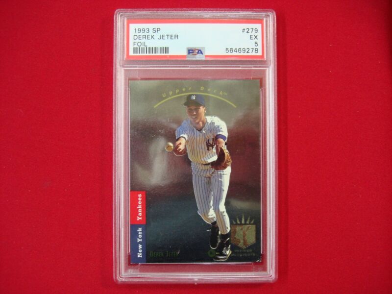 PSA 5 Graded Derek Jeter Rookie Card (1993 Upper Deck SP Premier Prospects Foil #279 RC)