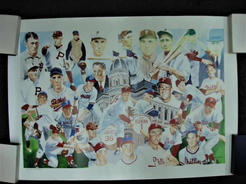 Limited Edition Phillies Stars of the Past Art Print - Autographed Richie Ashburn (#146/250)