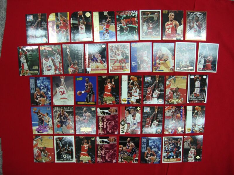 Hakeem Olajuwon basketball cards, lot of 41