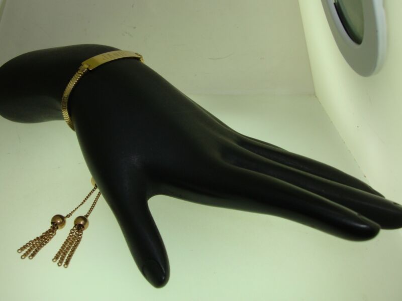 Vintage 1940s Forstner gold-filled snake chain ID bracelet engraved with 'Janie'