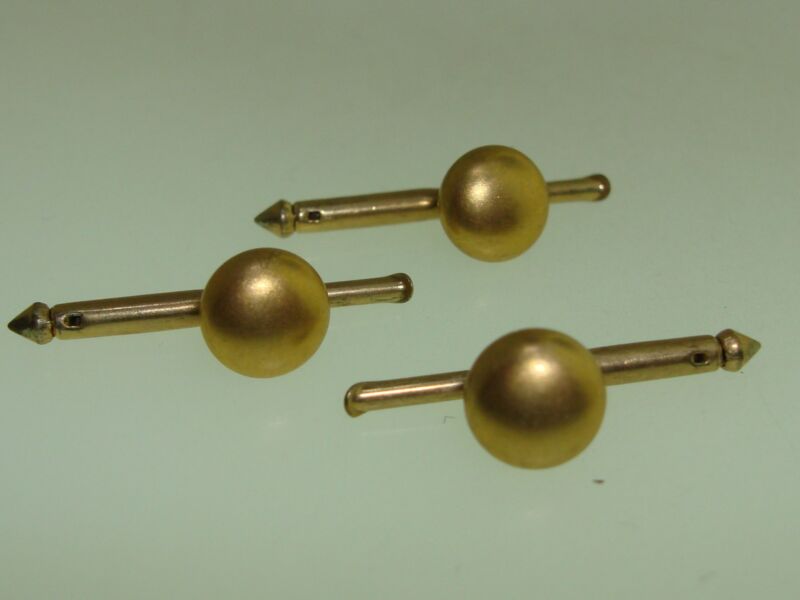 Antique gold-plated tuxedo shirt studs by Larter & Sons, set of 3