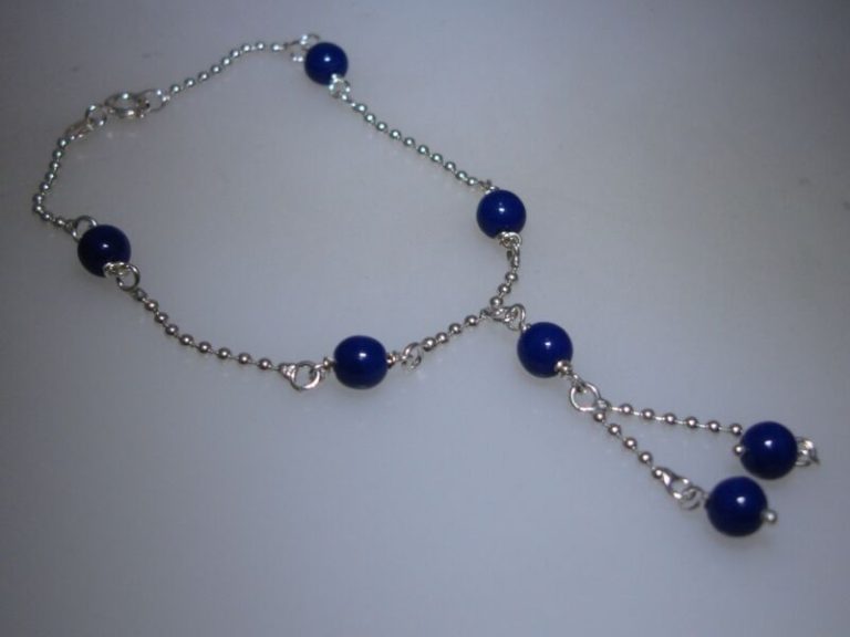Authentic Italian Sterling Silver Lapis Bracelet