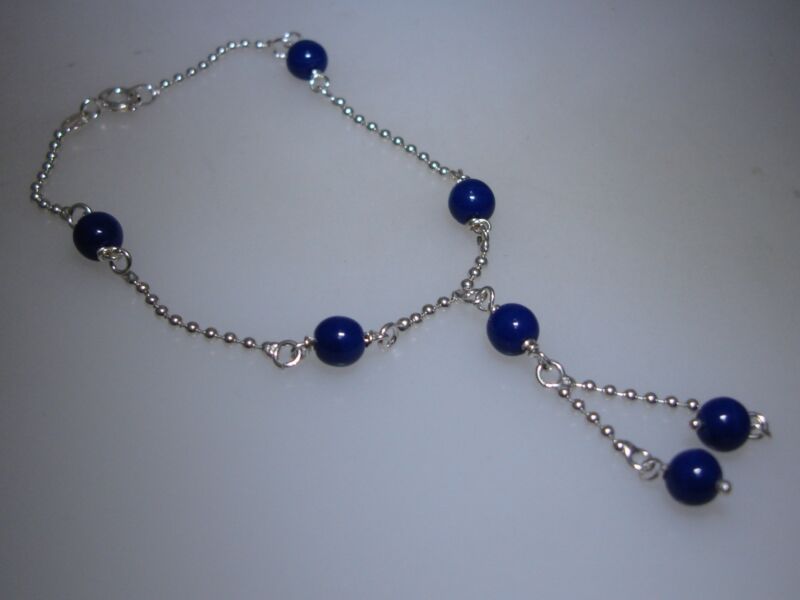 Authentic Italian Sterling Silver Lapis Bracelet
