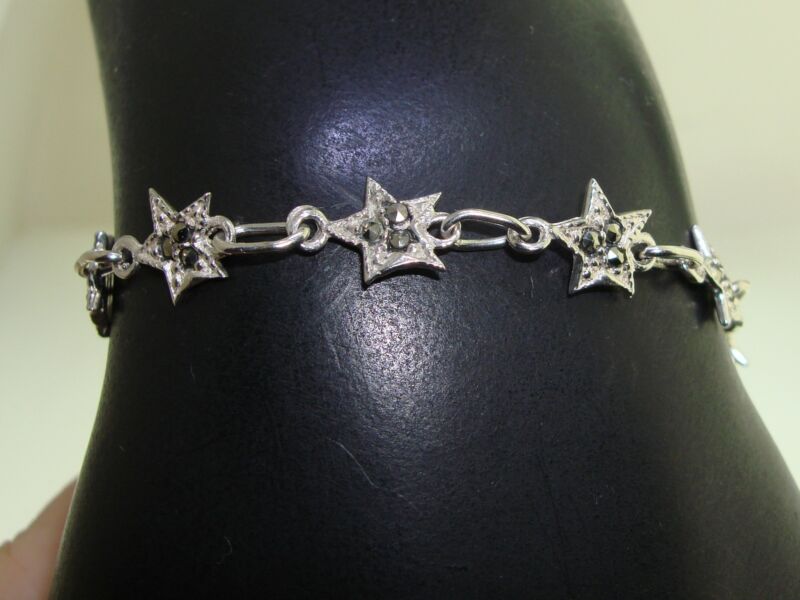 Sterling silver marcasite star bracelet